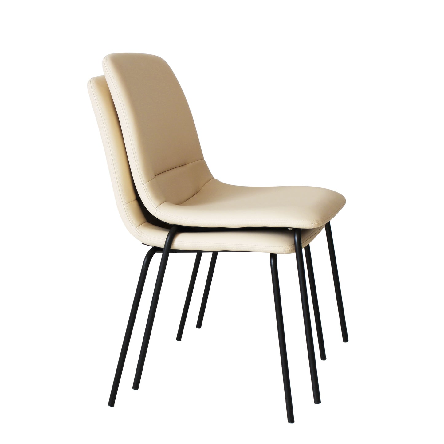 Levede Stackable Dining Chairs Kitchen Beige-2065254614399324160