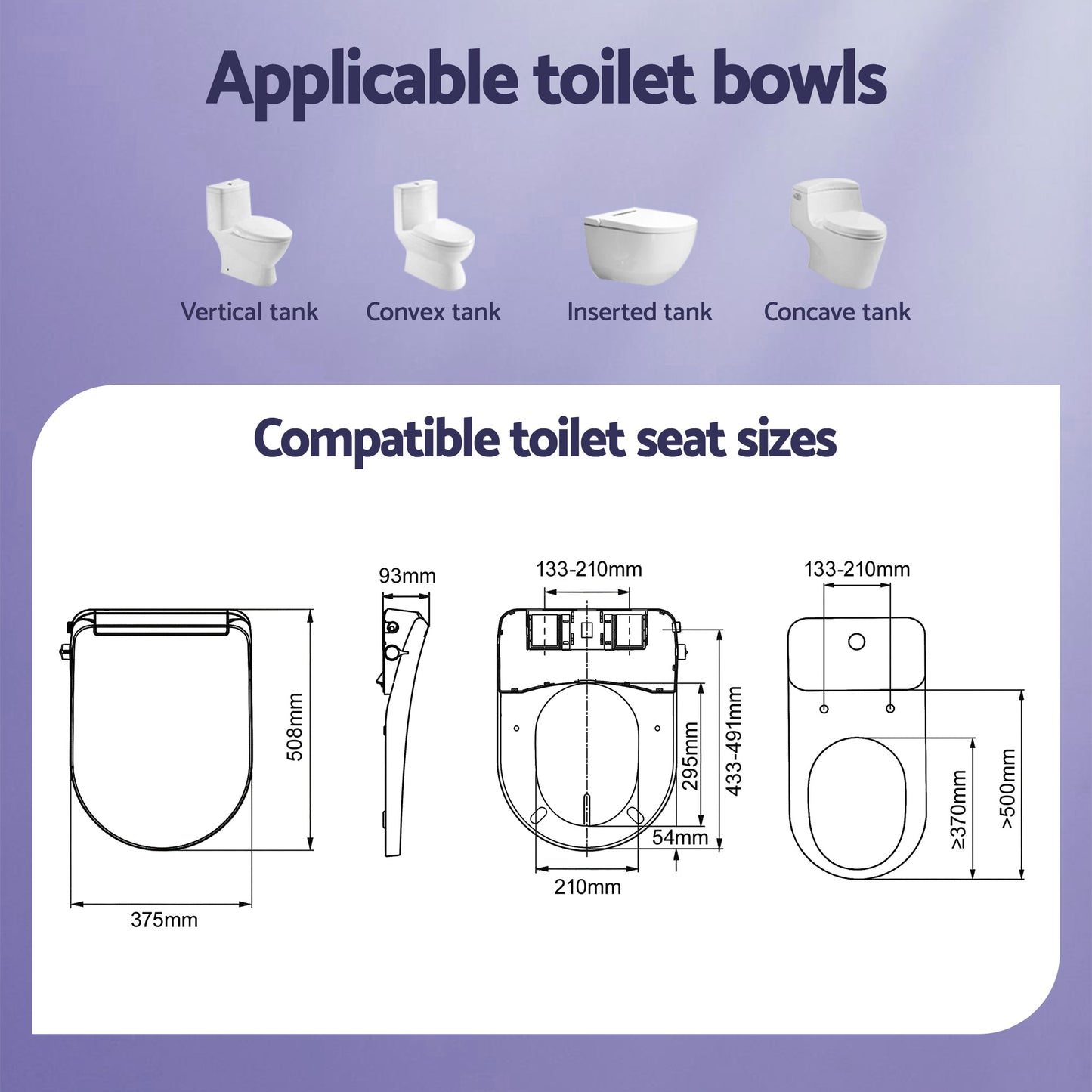Cefito Electric Bidet Toilet Seat – D-Shape, Heated Seat, Air Dryer, Works Without Power