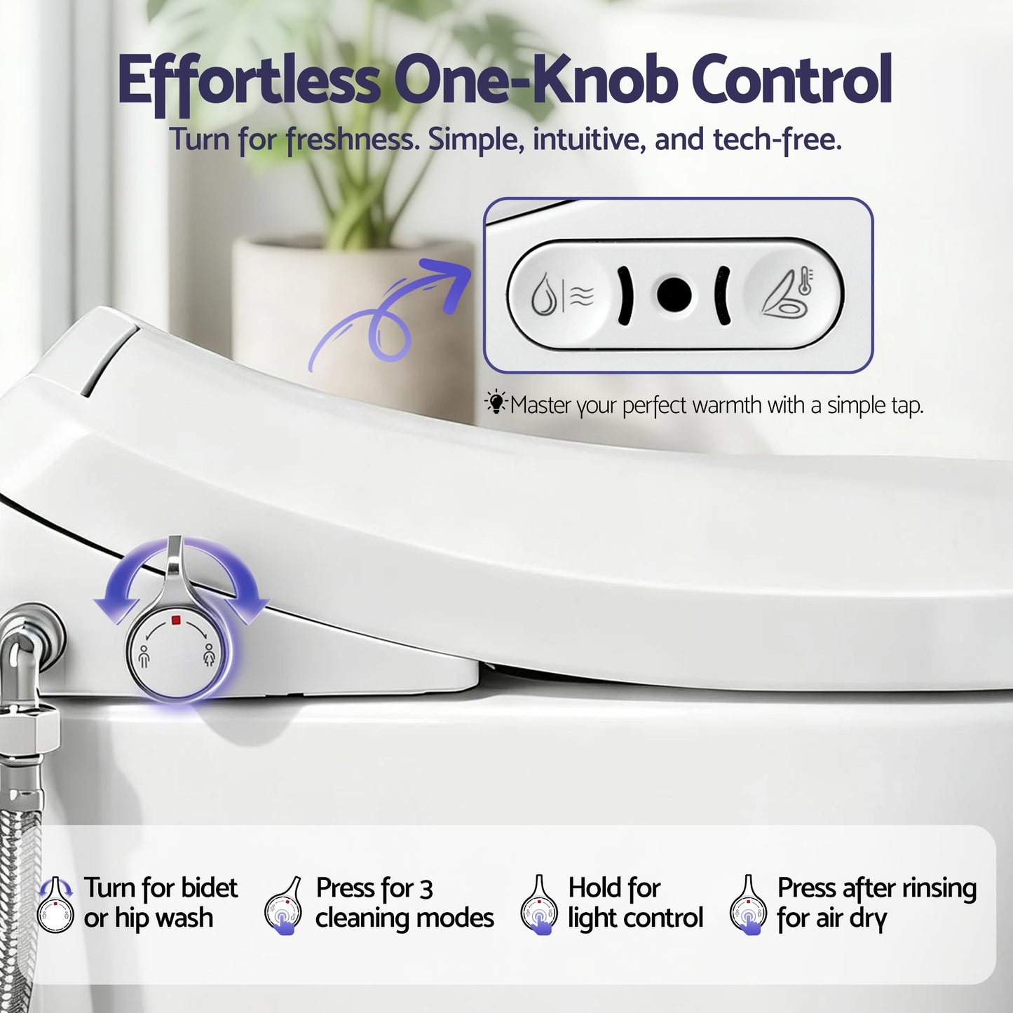 Cefito Electric Bidet Toilet Seat – D-Shape, Heated Seat, Air Dryer, Works Without Power