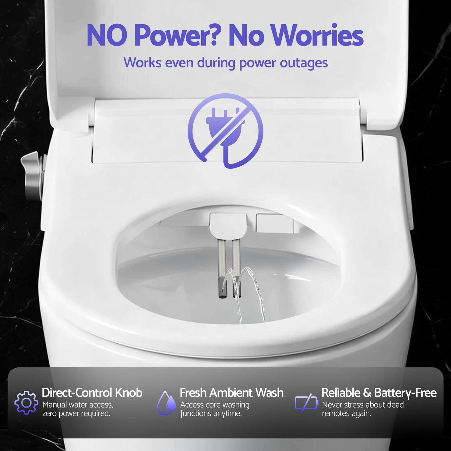 Cefito Electric Bidet Toilet Seat – D-Shape, Heated Seat, Air Dryer, Works Without Power