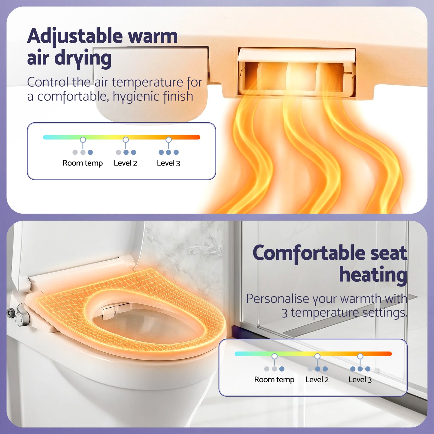 Cefito Electric Bidet Toilet Seat – D-Shape, Heated Seat, Air Dryer, Works Without Power