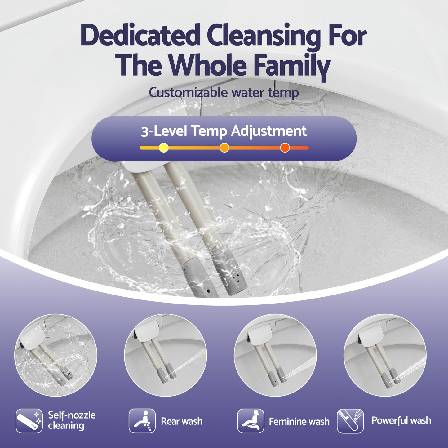 Cefito Electric Bidet Toilet Seat – D-Shape, Heated Seat, Air Dryer, Works Without Power