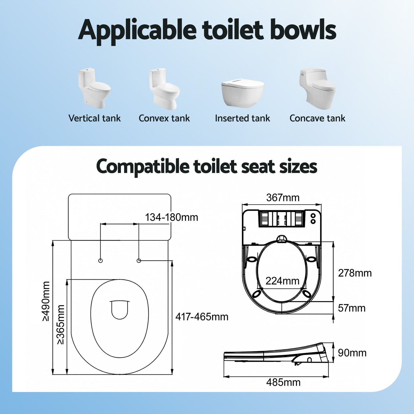 Non-Electric Bidet Toilet Seat – D-Shape, Dual Nozzle, Soft Close, WaterMark Certified