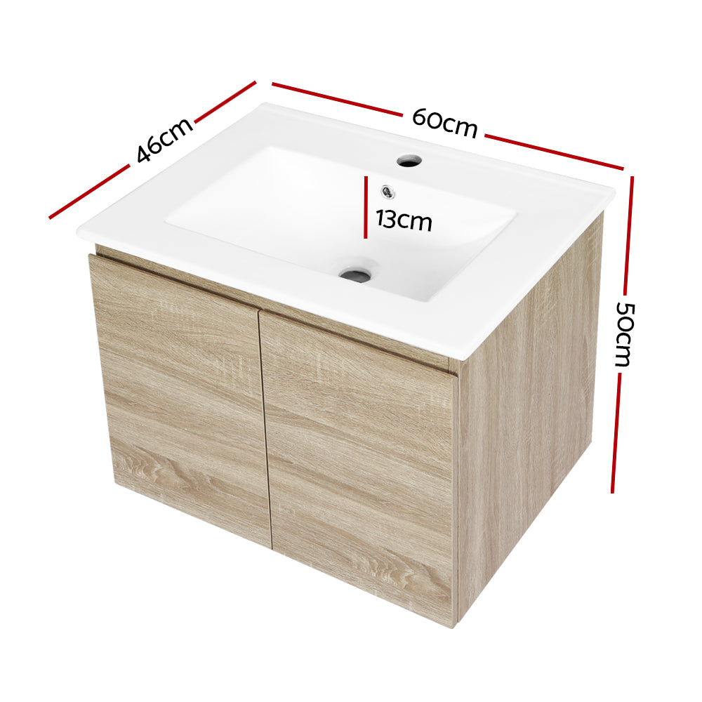 Cefito Vanity Unit with Basin 915mm and 600mm in Oak, Grey, and Walnut