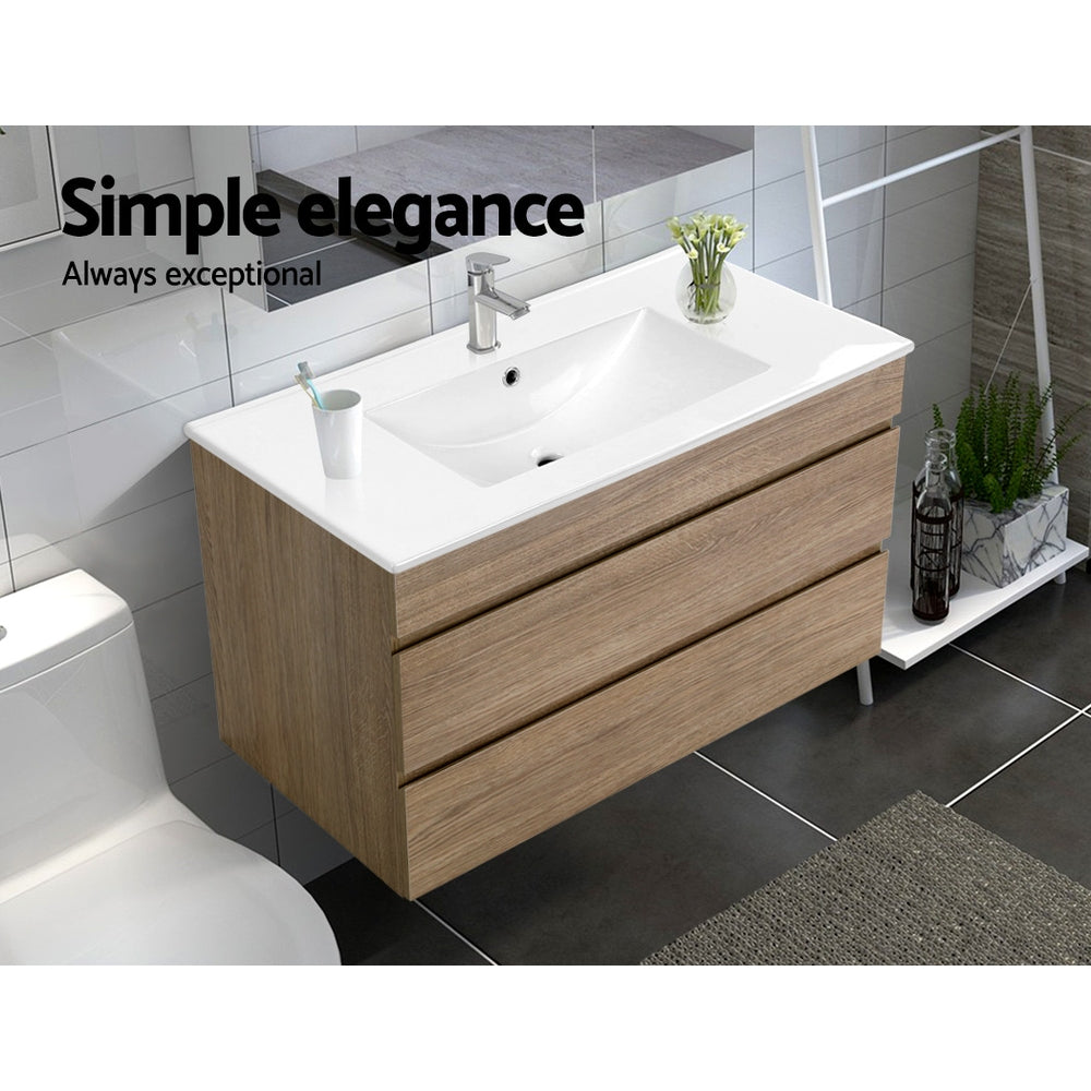 Cefito Vanity Unit with Basin 915mm and 600mm in Oak, Grey, and Walnut