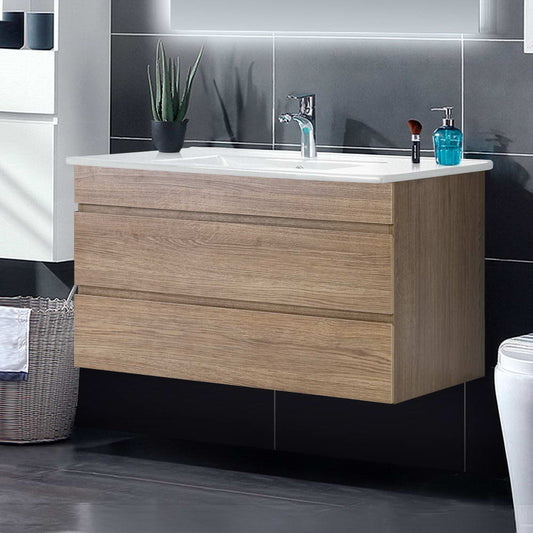 Cefito Vanity Unit with Basin 915mm and 600mm in Oak, Grey, and Walnut