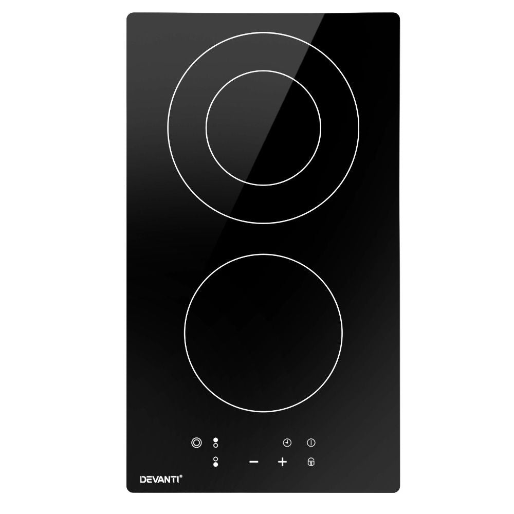 Ceramic Electric Cooktop – Touch Control, 30cm Black Glass