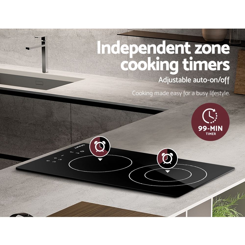 Ceramic Electric Cooktop – Touch Control, 30cm Black Glass