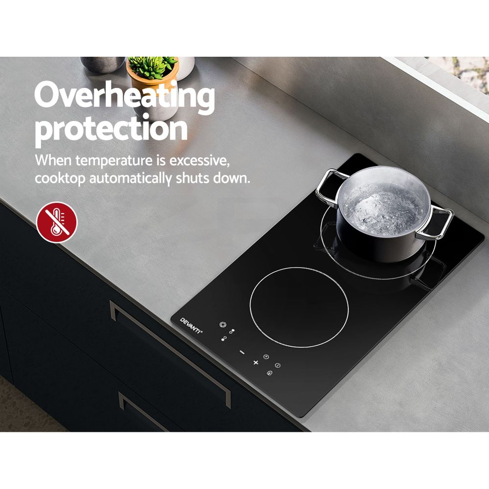 Ceramic Electric Cooktop – Touch Control, 30cm Black Glass