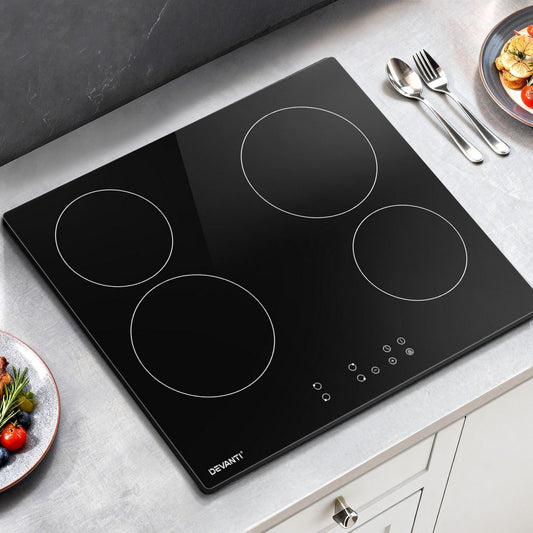 Ceramic Electric Cooktop – Touch Control, 60cm Black Glass
