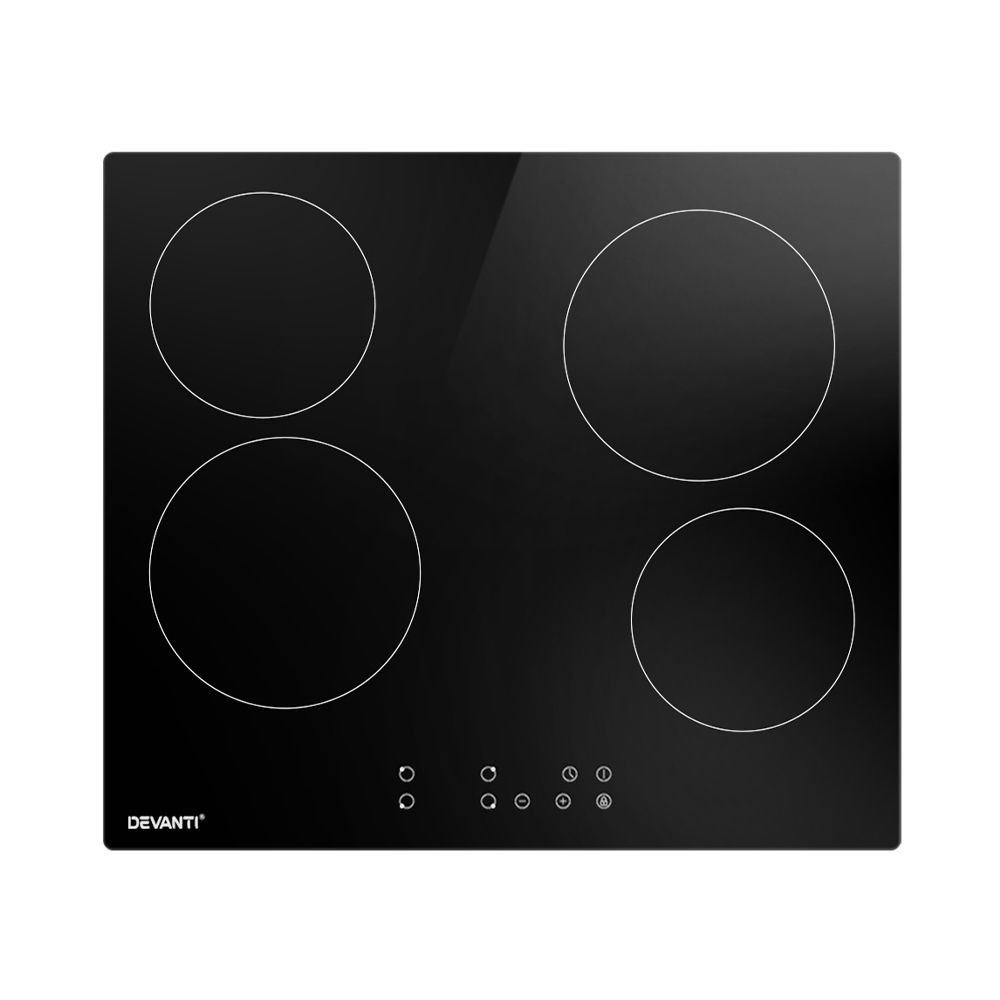 Ceramic Electric Cooktop – Touch Control, 60cm Black Glass