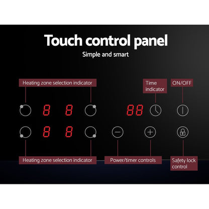 Ceramic Electric Cooktop – Touch Control, 60cm Black Glass