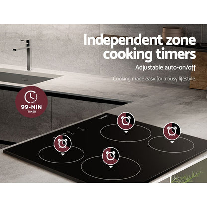 Ceramic Electric Cooktop – Touch Control, 60cm Black Glass