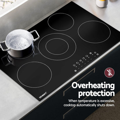 Electric Ceramic Cooktop – 6 Zones, 90cm Black Glass