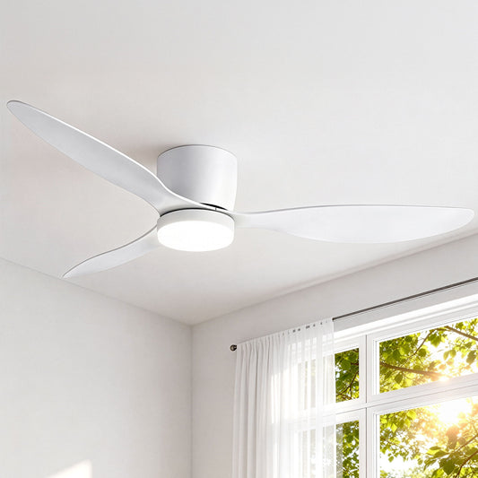 Ceiling Fan – 52" DC Motor, LED Light, Remote Control, White
