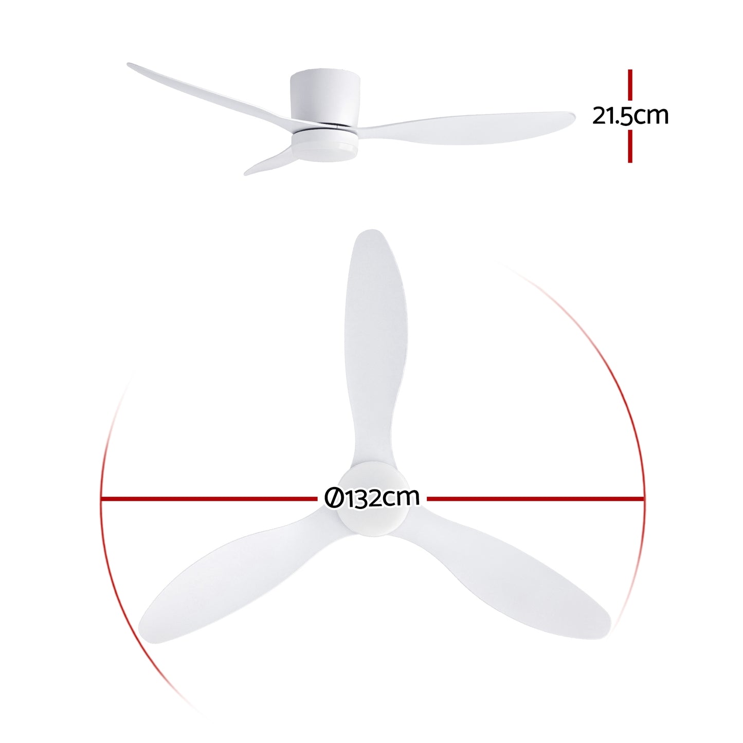 Ceiling Fan – 52" DC Motor, LED Light, Remote Control, White