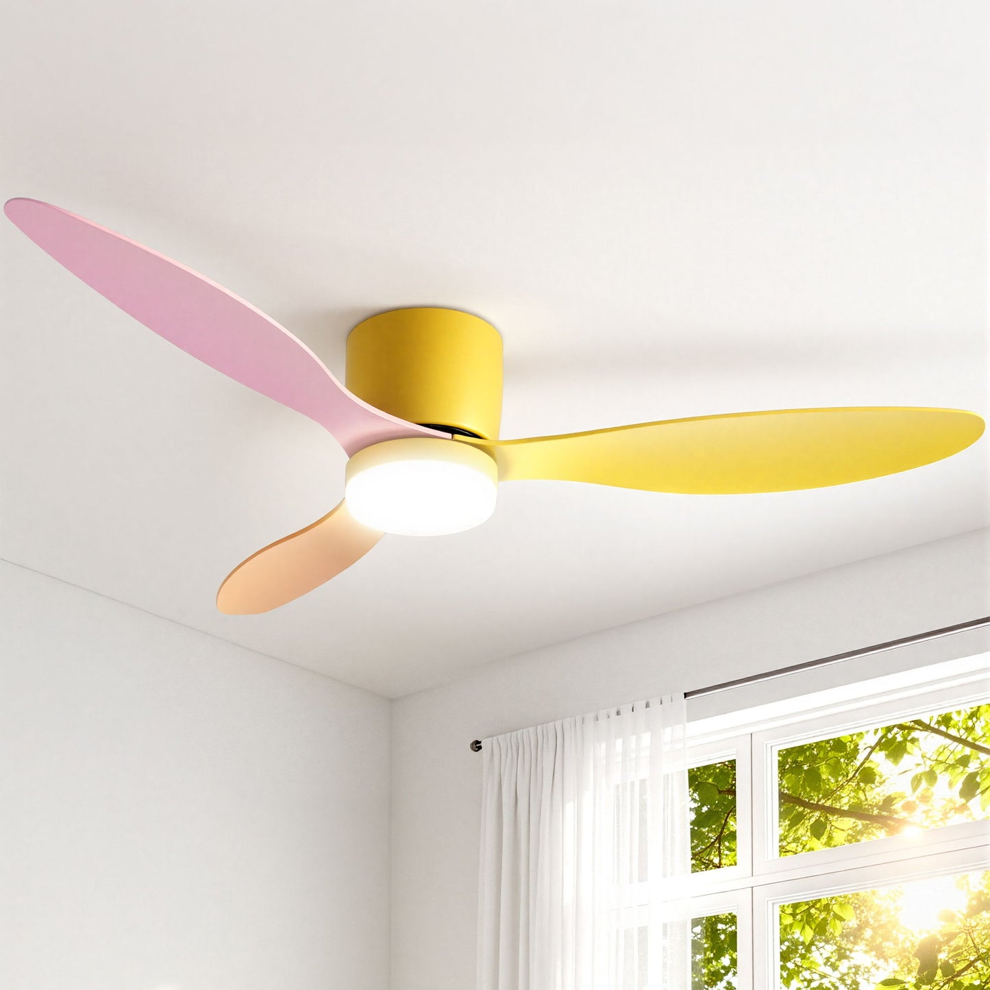 Ceiling Fan – 52" DC Motor, 3-Blade, Multicolor LED with Remote
