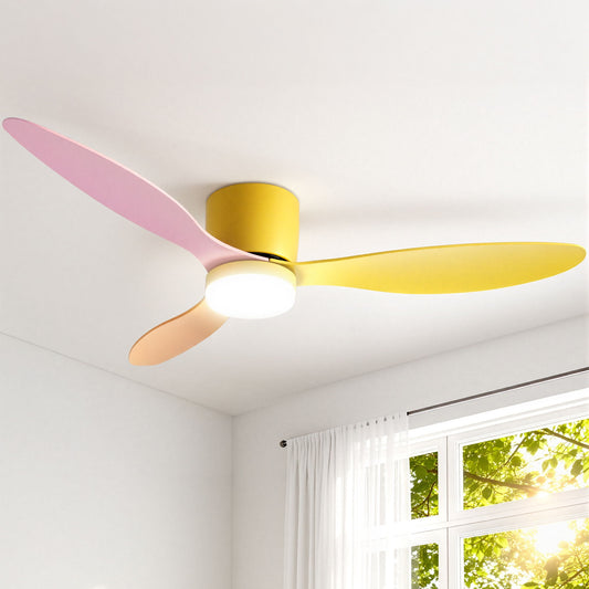 Ceiling Fan – 52" DC Motor, 3-Blade, Multicolor LED with Remote