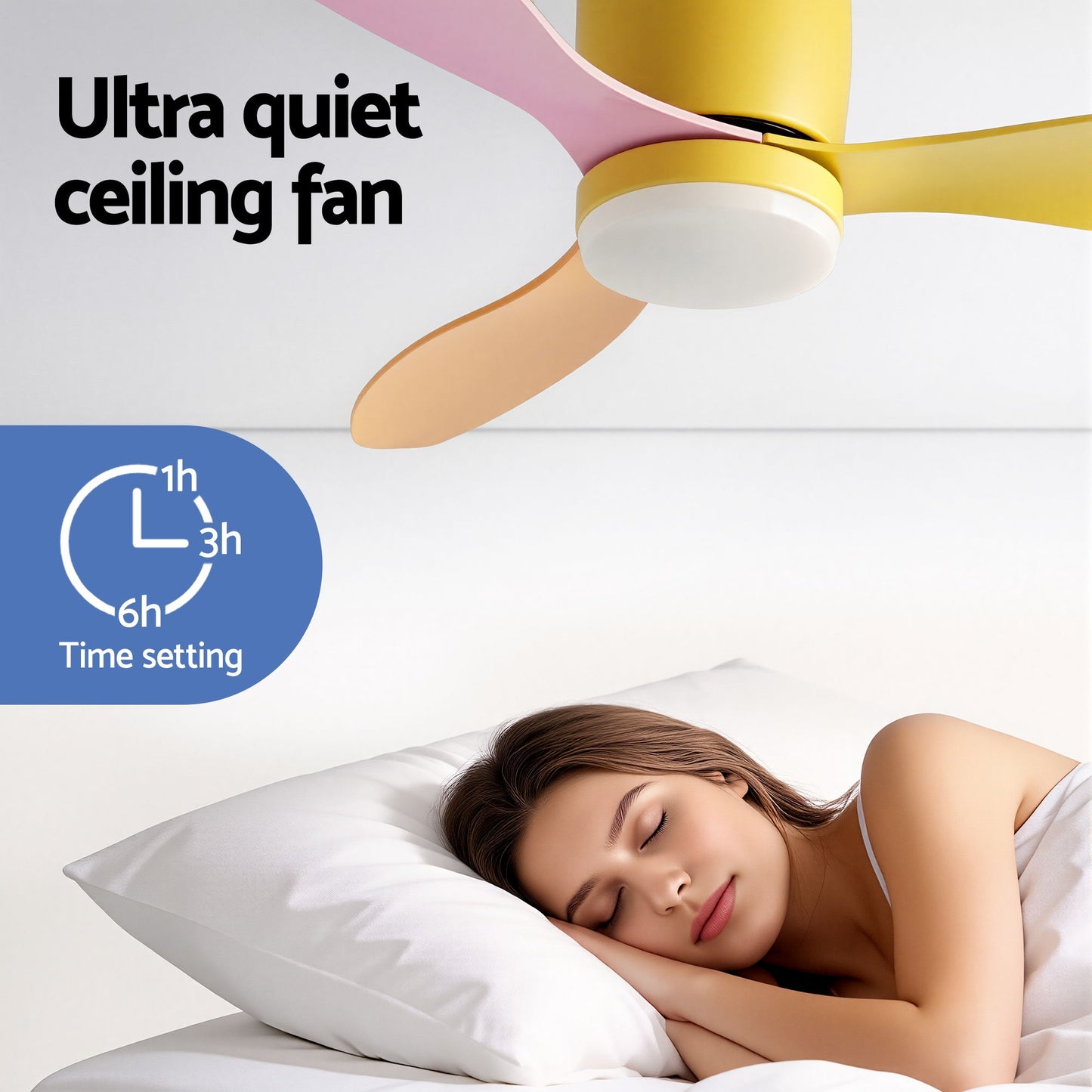 Ceiling Fan – 52" DC Motor, 3-Blade, Multicolor LED with Remote