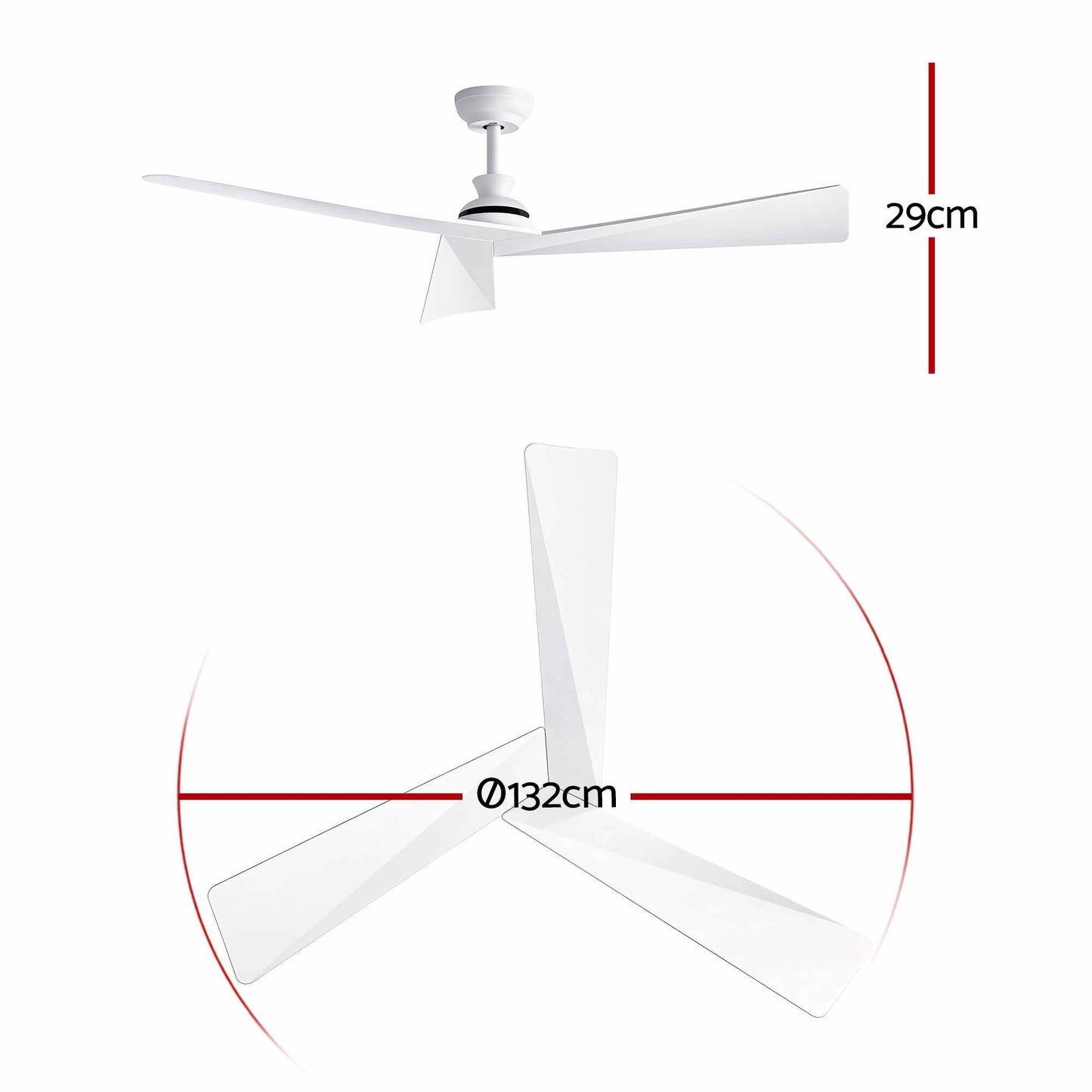 Devanti 52" Ceiling Fan Modern Minimalism 3 Blades 6 Speeds DC Motor Remote