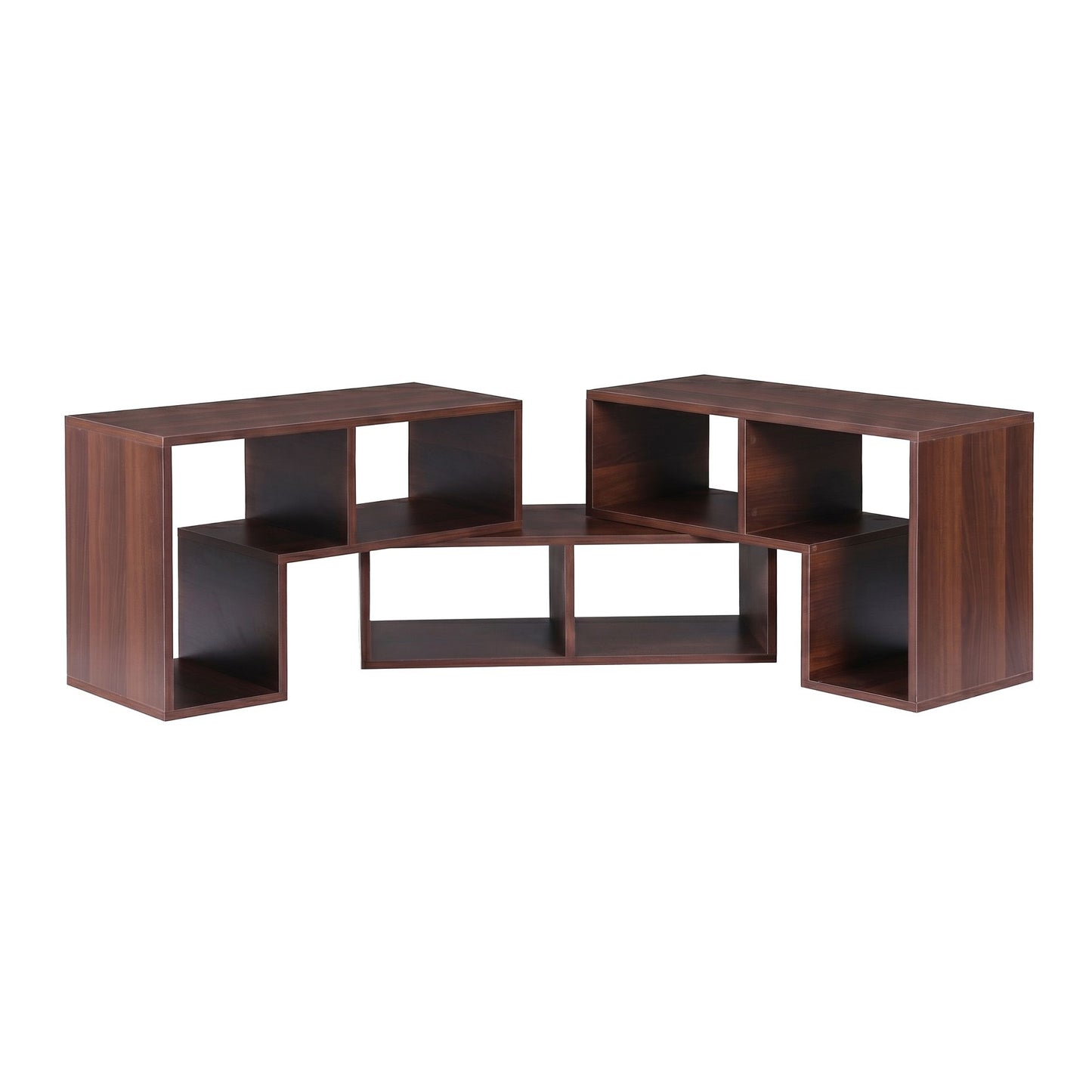 TWSC Modular TV Stand 3 Piece Entertainment Unit Adjustable Bookcase Shelf