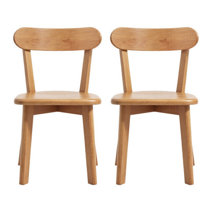 TWSC 2x Dining Chairs Wooden Kitchen Accent Chair Cafe Lounge Rubber Wood