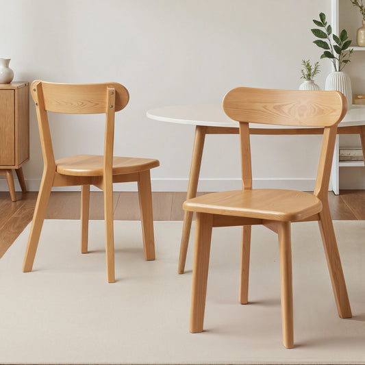 TWSC 2x Dining Chairs Wooden Kitchen Accent Chair Cafe Lounge Rubber Wood