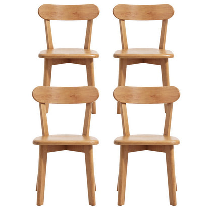 TWSC 4x Dining Chairs Wooden Kitchen Accent Chair Cafe Lounge Rubber Wood