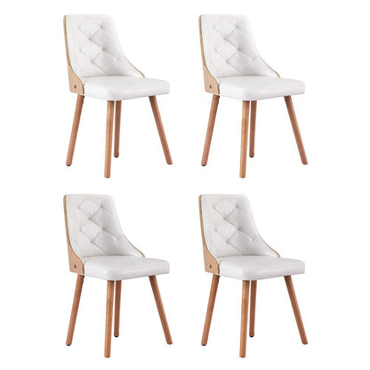 1 Set of 4 TWSC Dining Chairs White PU