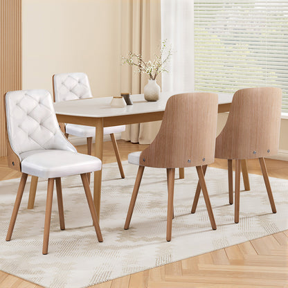 1 Set of 4 TWSC Dining Chairs White PU