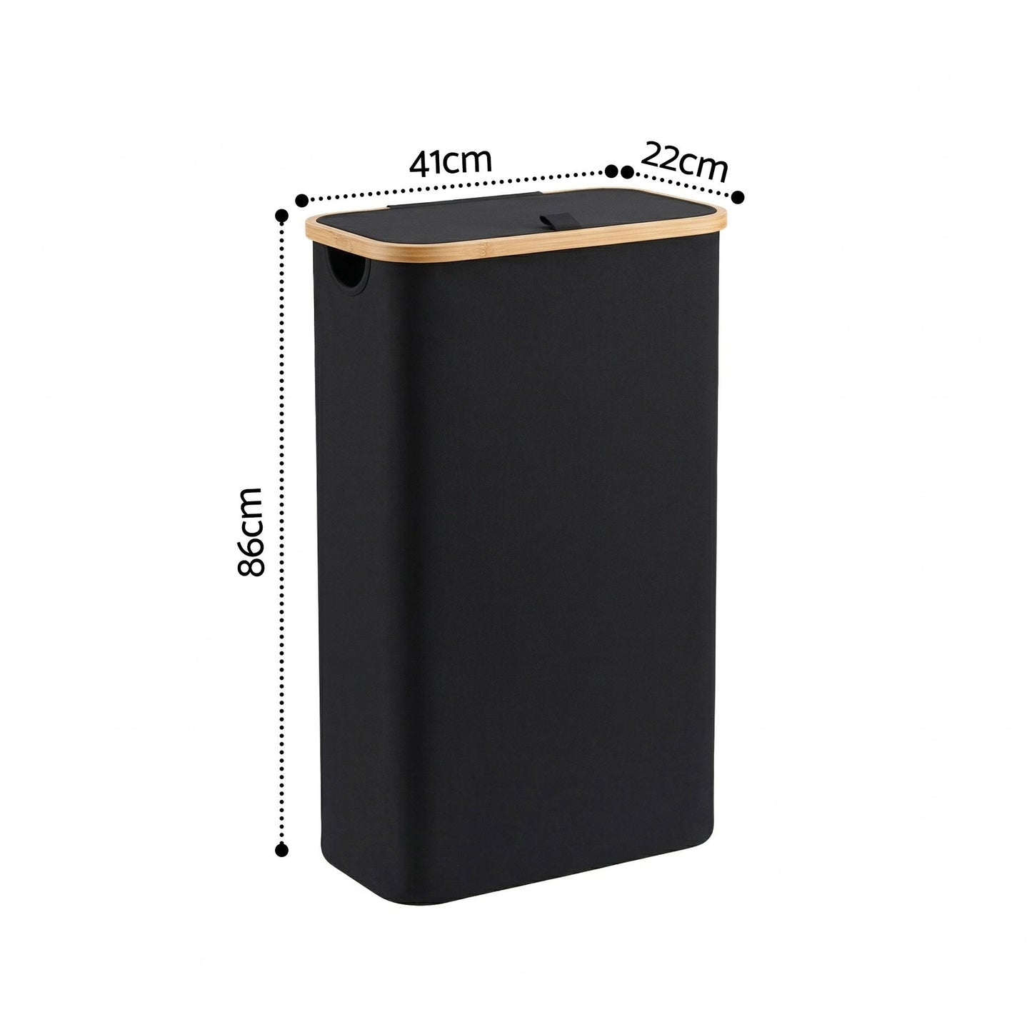 Laundry Basket with Removable Bag – Foldable, 60L Black