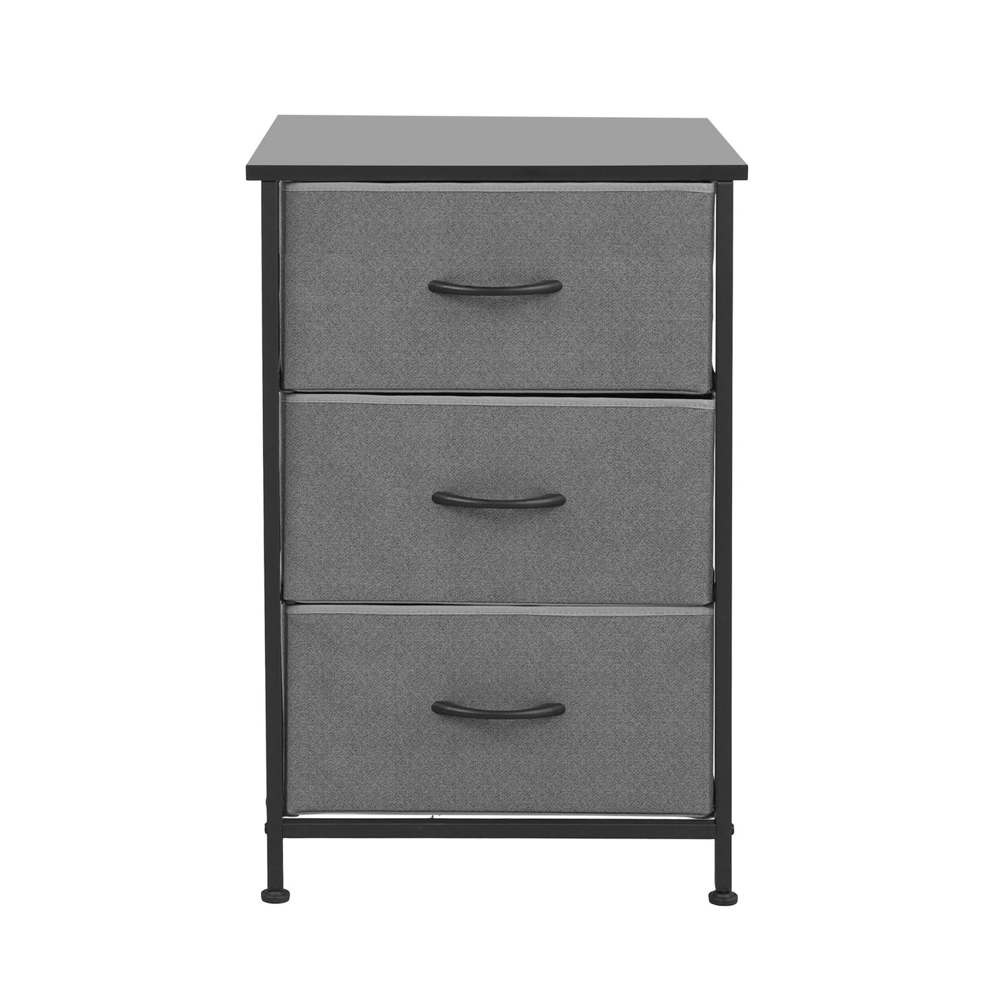 Chest of Drawers Set of 2 – 3-Drawer Storage Dresser, Grey