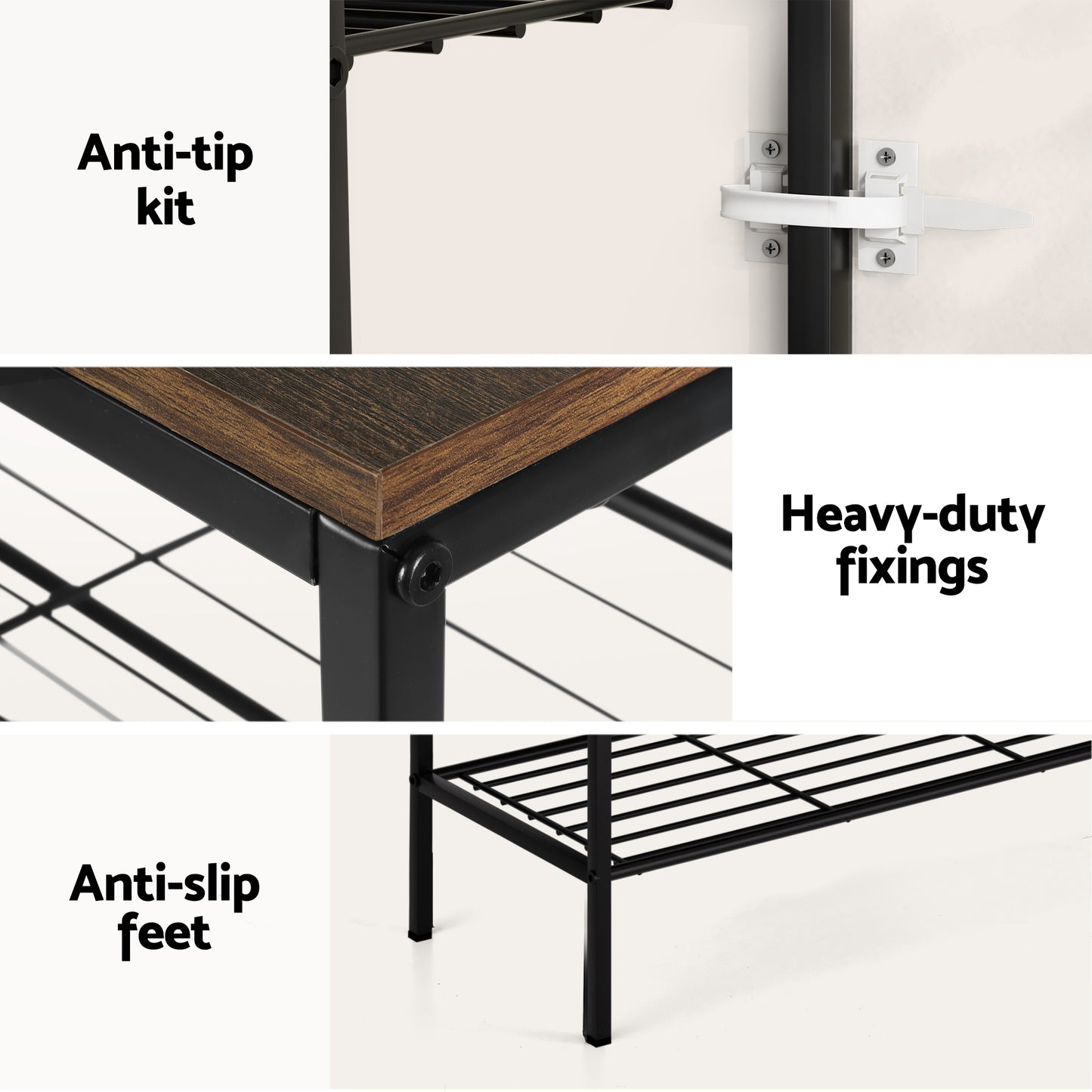 Shoe Rack – 4-Tier Storage Organizer, Walnut Finish