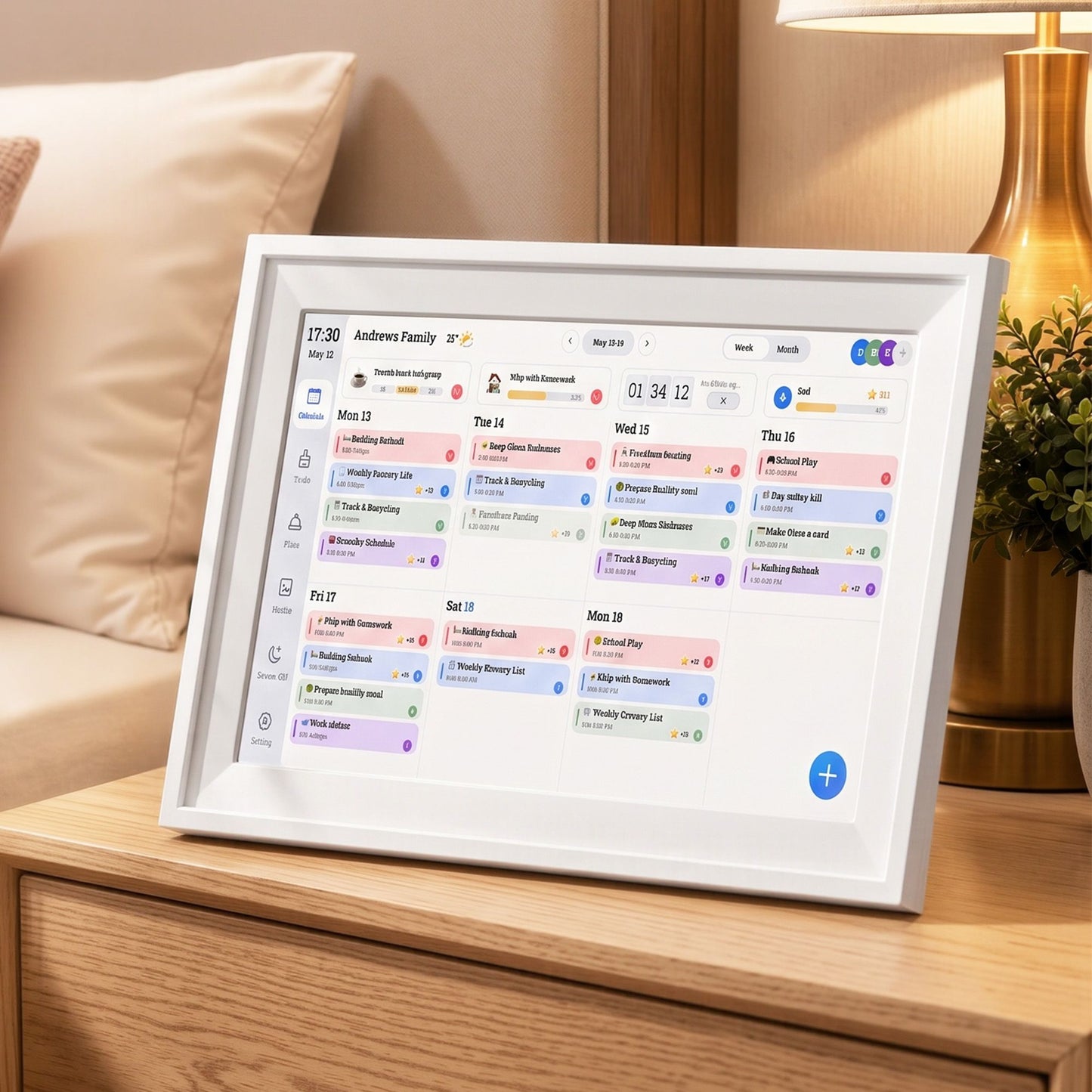 Artiss 10" Digital Calendar Planner Smart Photo Frame Family Chore Chart & Sync