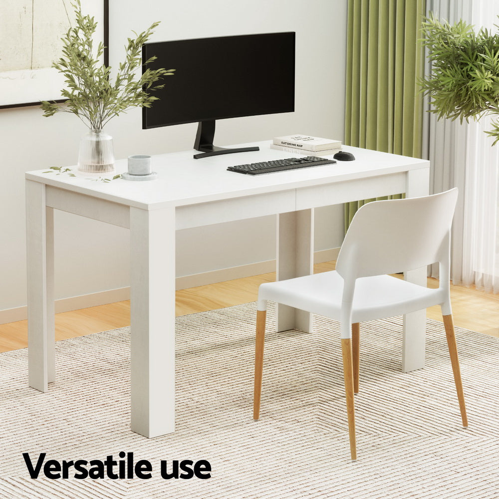 1 TWSC Dining Table and 4 Chairs Set White Wood