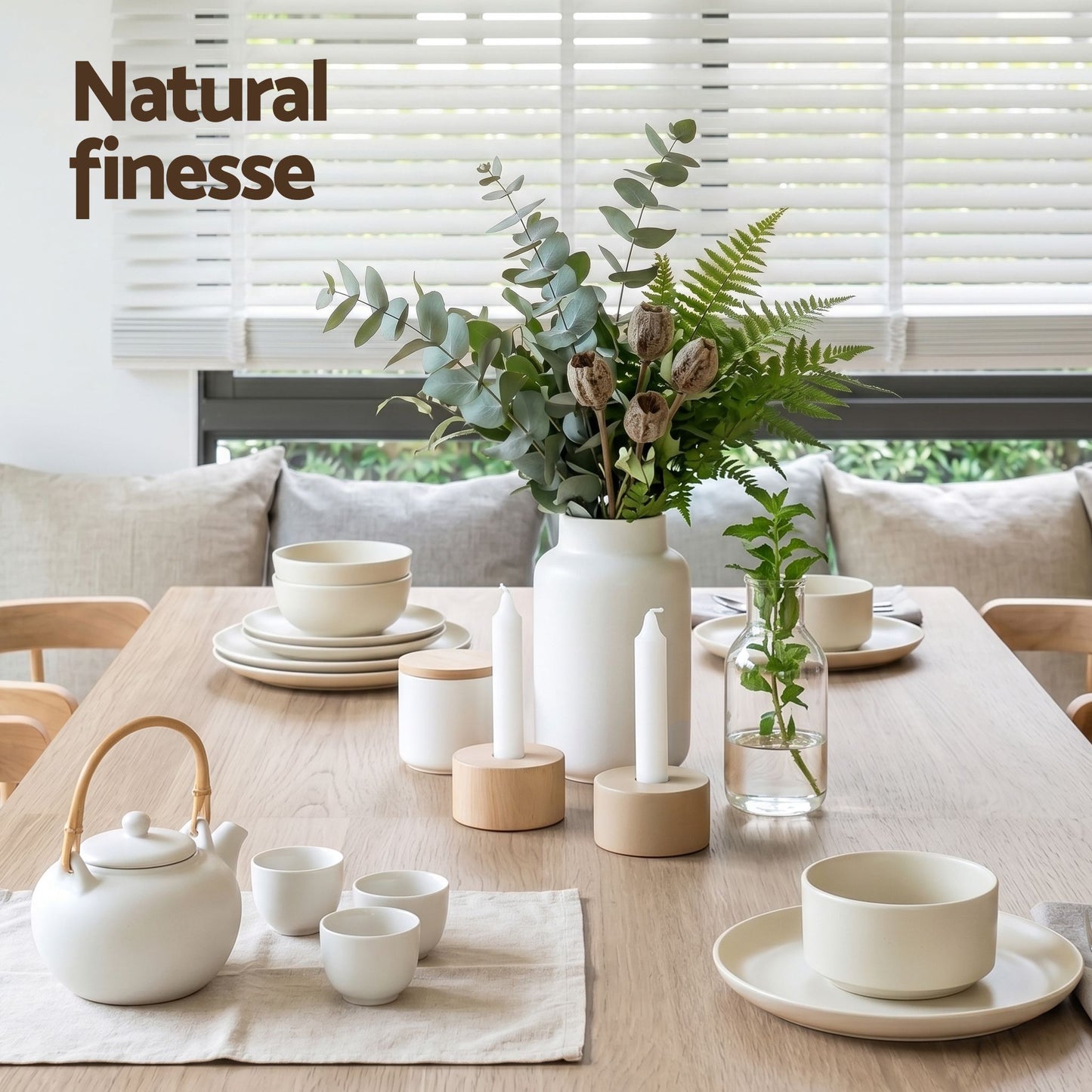 TWSC 3 Piece Dining Sets, 120cm Wooden Dining Table and 2 Upholstered Chairs Set, Space-Saving Modern Kitchen Dining Suite for Home Apartment (Oak)