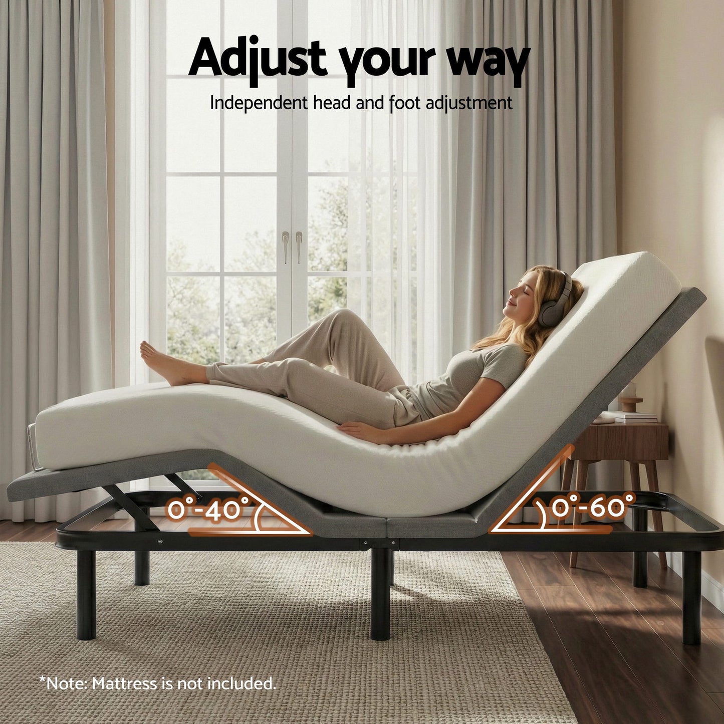 Adjustable Electric Bed Frame – Wireless Remote, King Size, Zero Gravity Mode