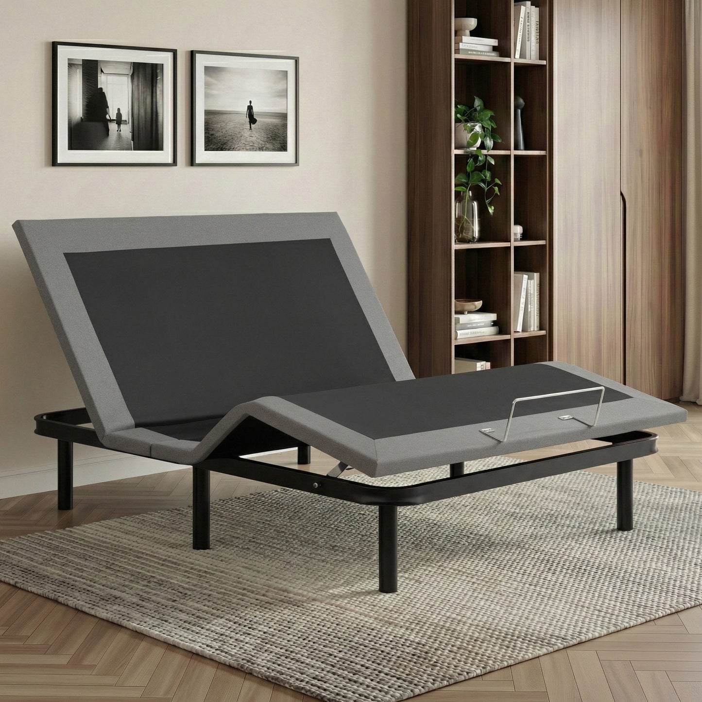 Adjustable Electric Bed Frame – Wireless Remote, Queen Size, Black