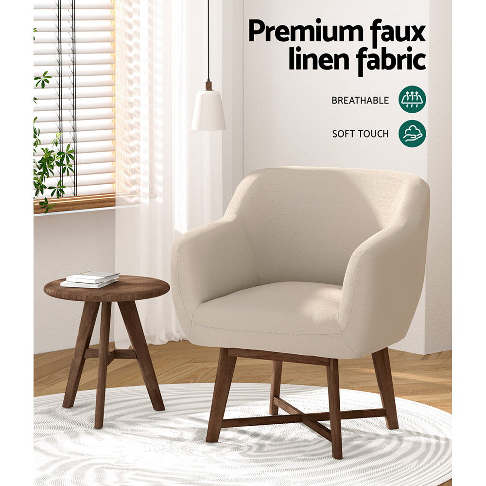 TWSC Armchair Tub Chair Beige Aston