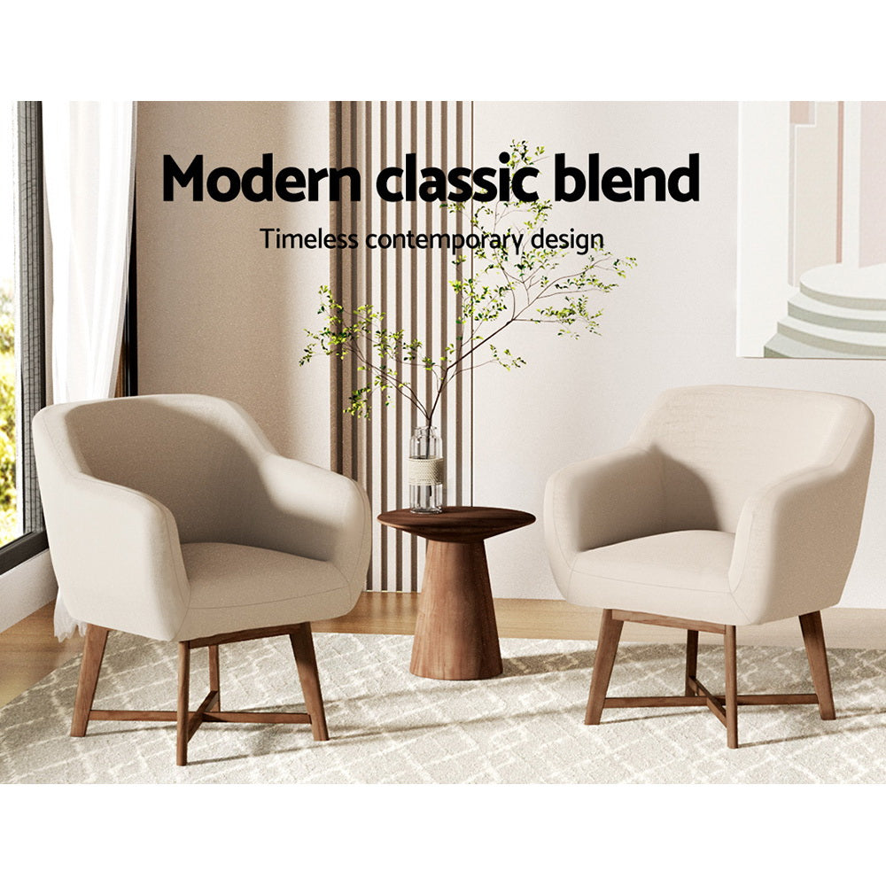 TWSC Armchair Tub Chair Beige Aston