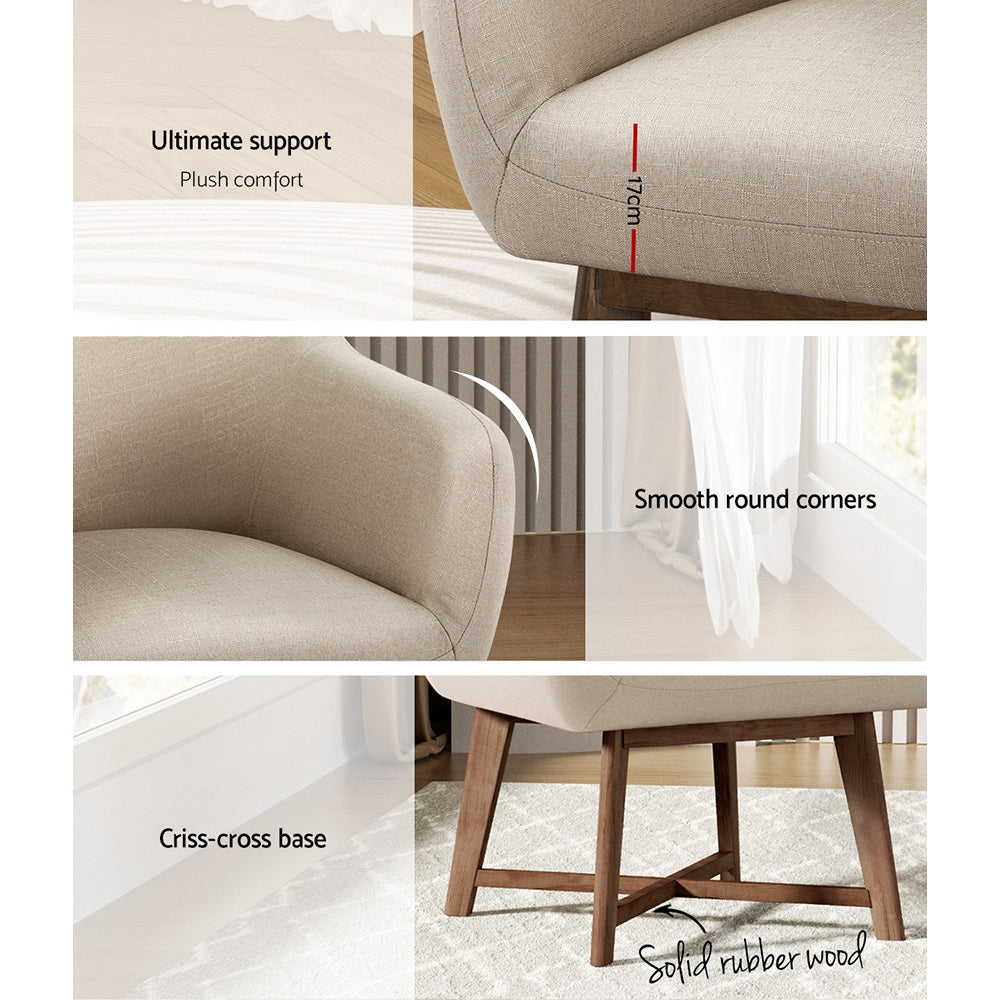 TWSC Armchair Tub Chair Beige Aston