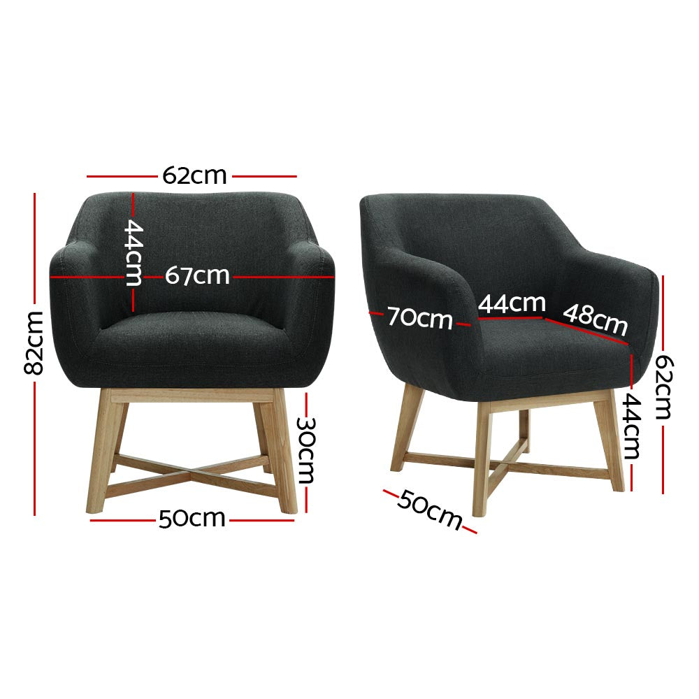 TWSC Armchair Tub Chair Charcoal Aston