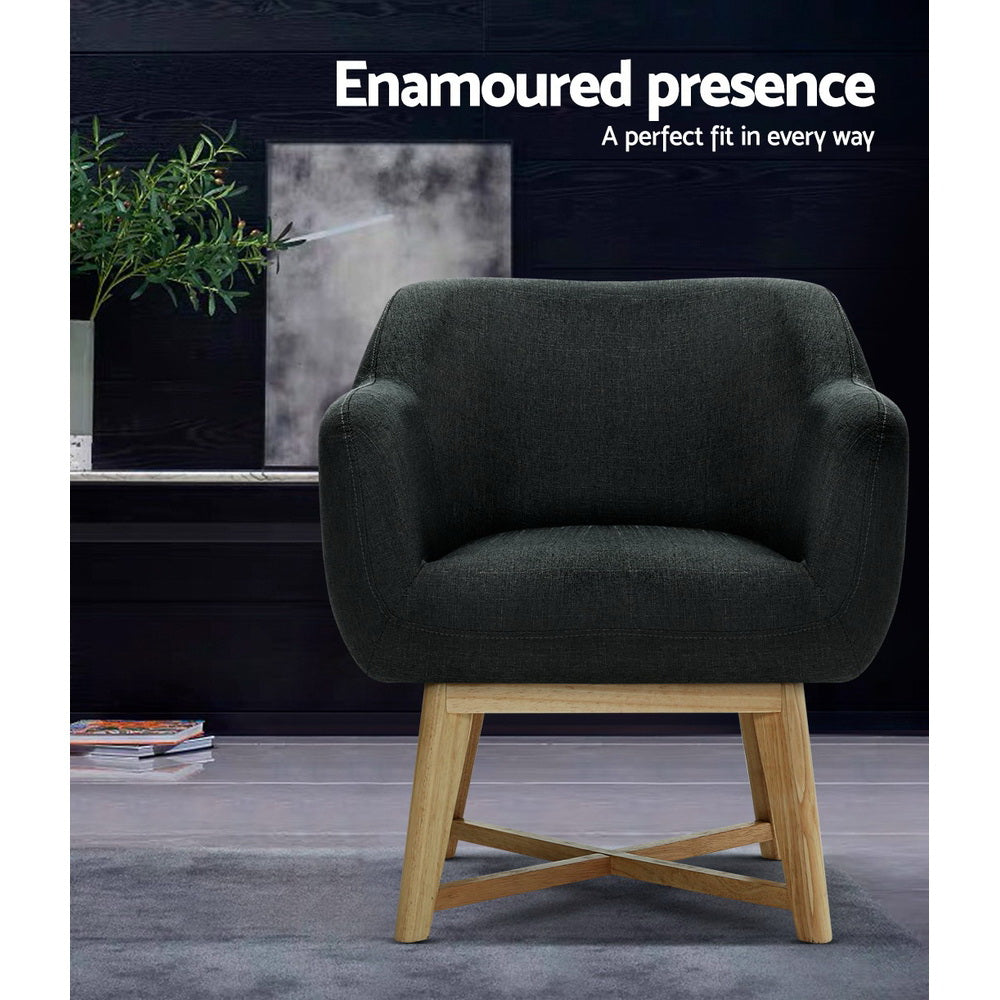 TWSC Armchair Tub Chair Charcoal Aston