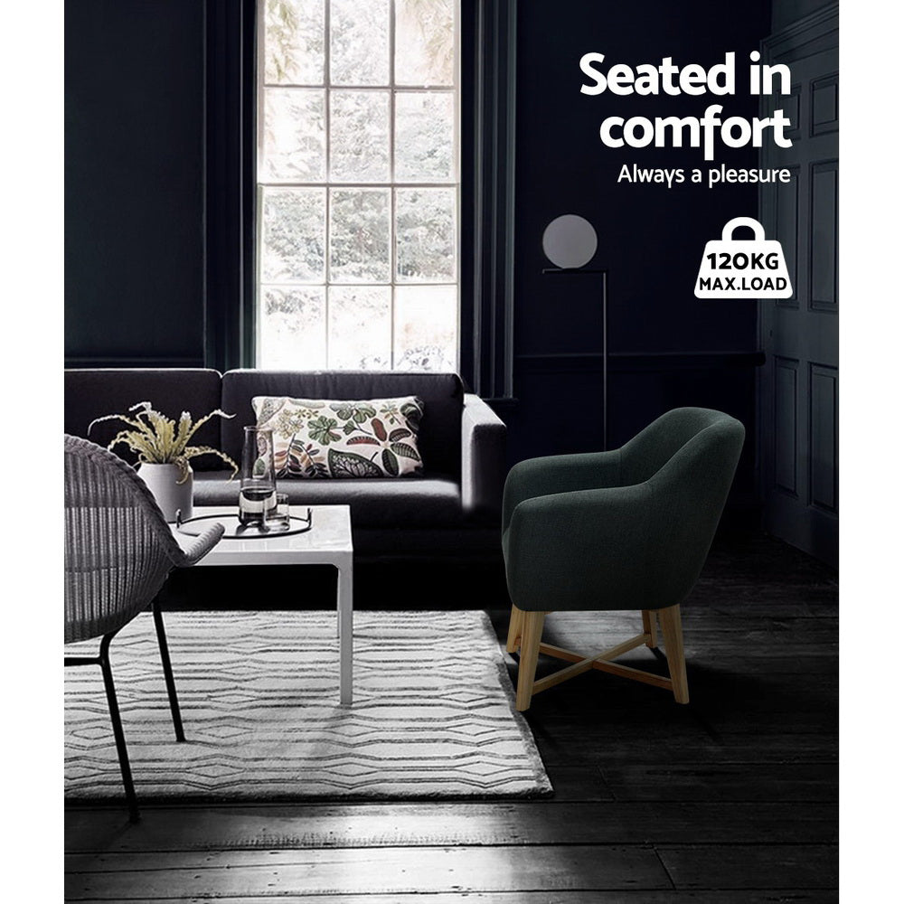 TWSC Armchair Tub Chair Charcoal Aston
