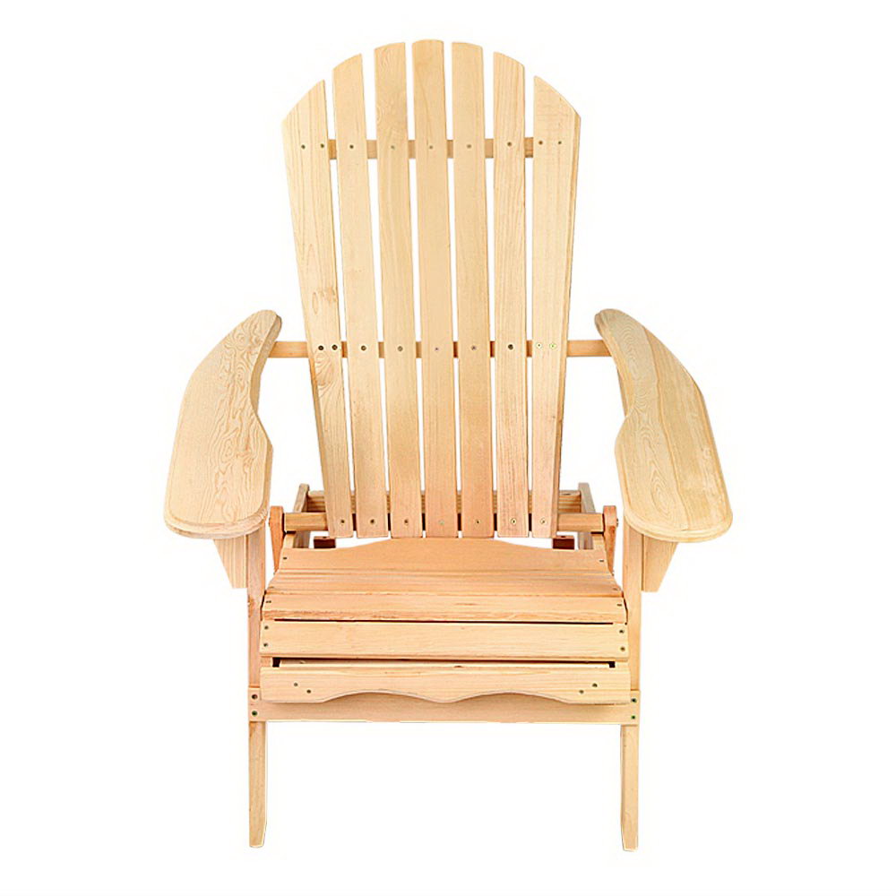 Adirondack Outdoor Chairs – Foldable Fir Wood, Set of 2