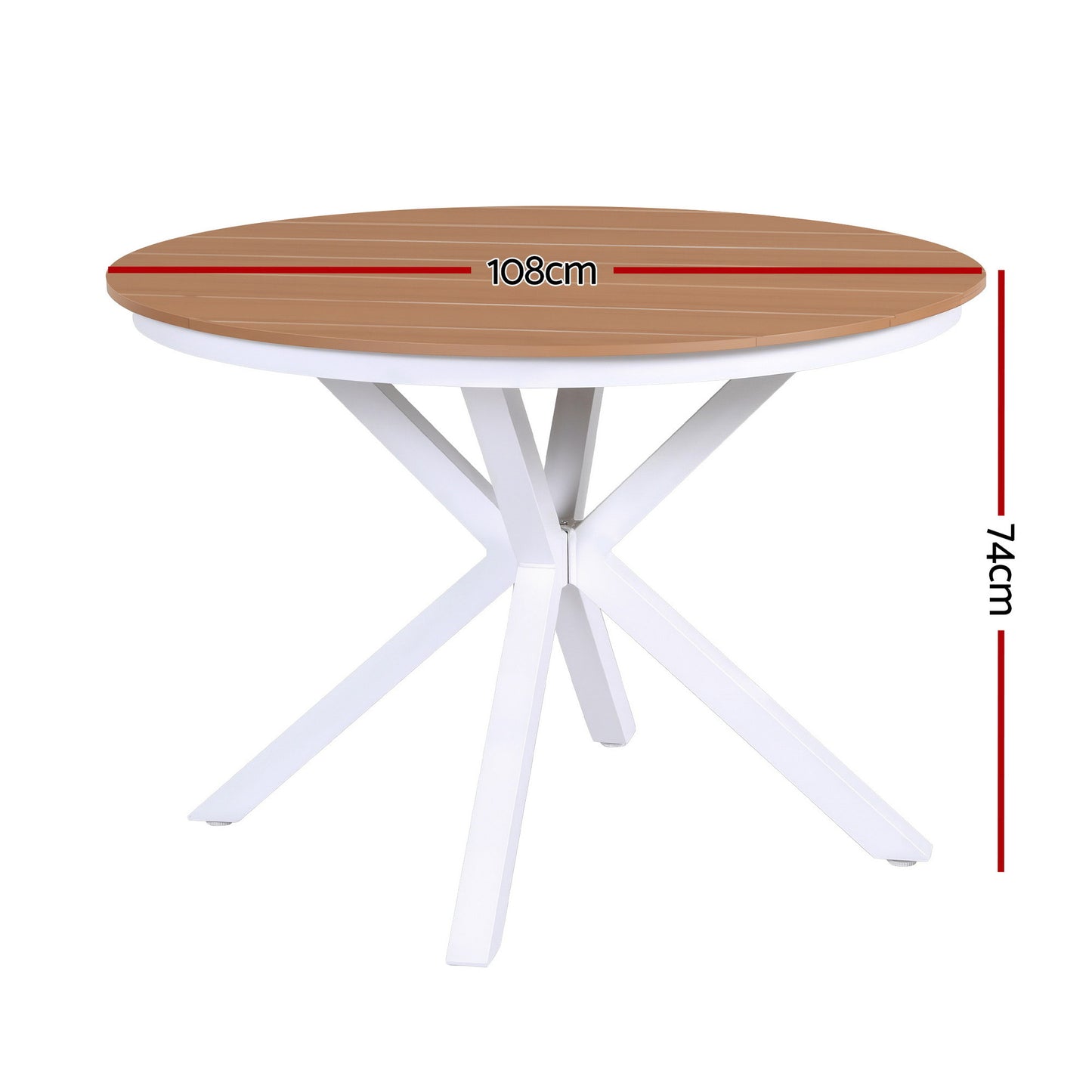 Outdoor Dining Table – Aluminum Frame with WPC Top, 108cm