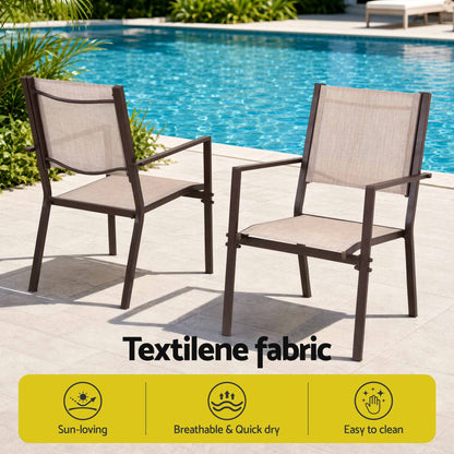TWSC 7PCS Outdoor Dining Set Patio Furniture Table and Chairs Garden Coffee