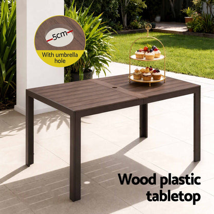 TWSC 7PCS Outdoor Dining Set Patio Furniture Table and Chairs Garden Coffee