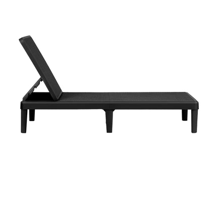 TWSC Sun Lounge Adjustable Lounger Patio Outdoor Furniture Lightweight Black