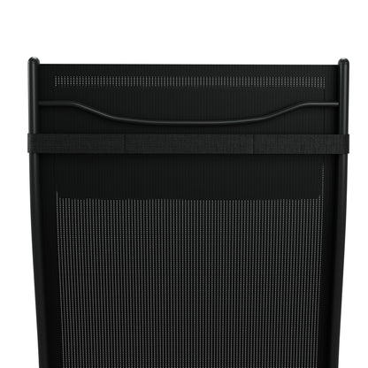 Gardeon black outdoor sun lounge set with weather-resistant steel frame, including table and chairs for patio relaxation.
